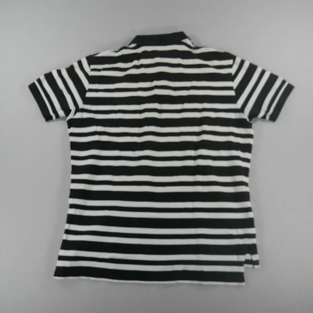 Vintage 90s Polo Ralph Lauren Black/White Striped Mens Size XL Short Sleeve Pony
